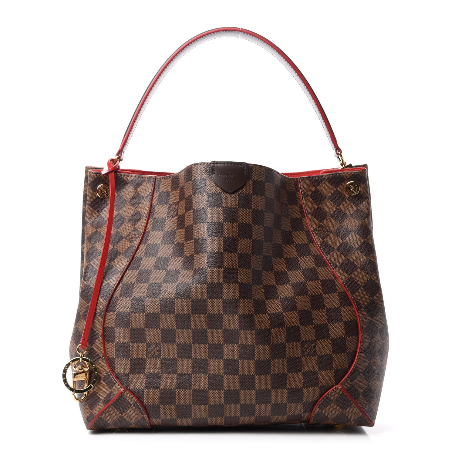 Louis Vuitton Damier Ebene Caissa Hobo Cherry 1 of 11