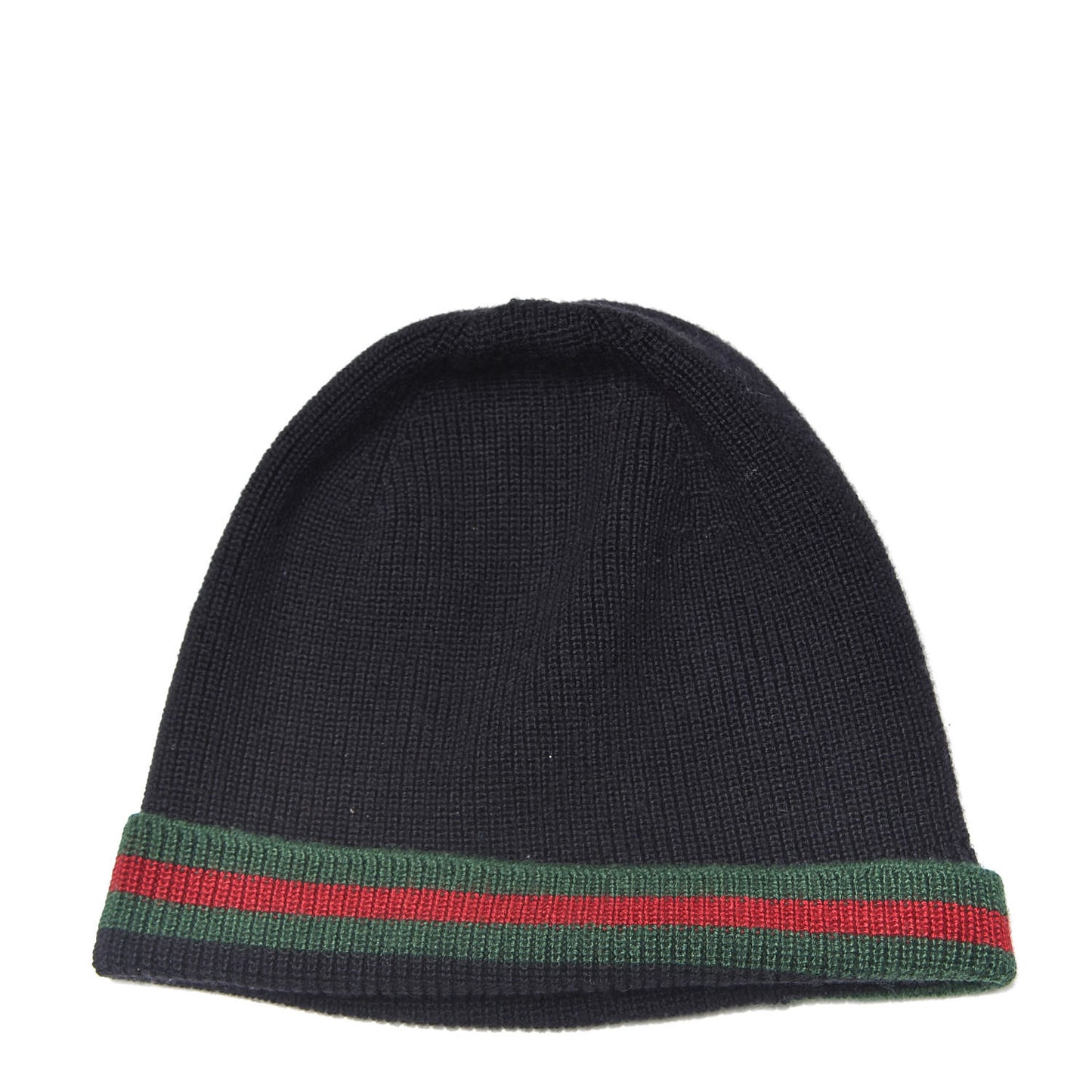 Wool Silk Web Beanie Hat M Black