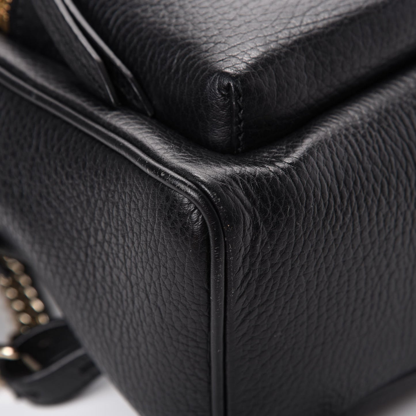 Pebbled Calfskin Soho Chain Backpack Black