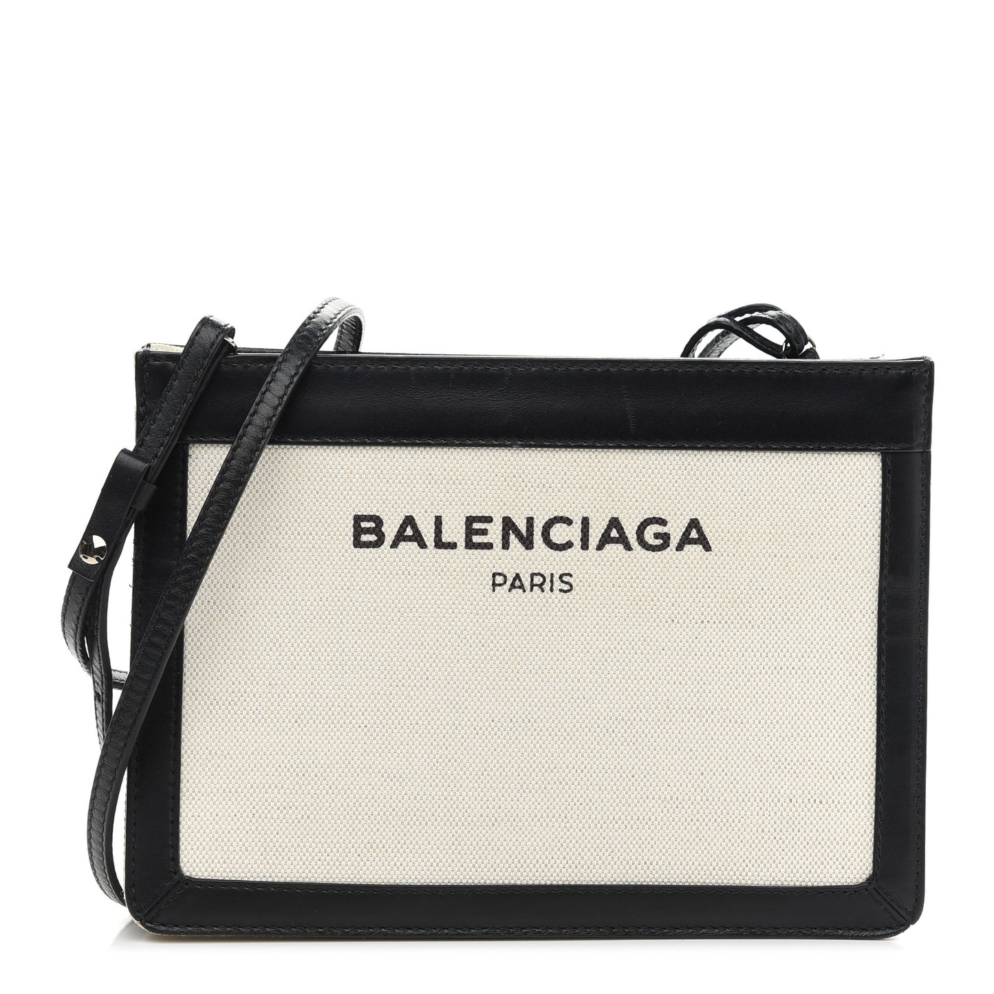 Cotton Canvas Pochette Crossbody Bag Black