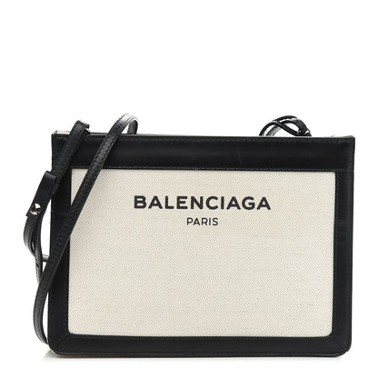 Balenciaga Cotton Canvas Pochette Crossbody Bag Black 1 of 8