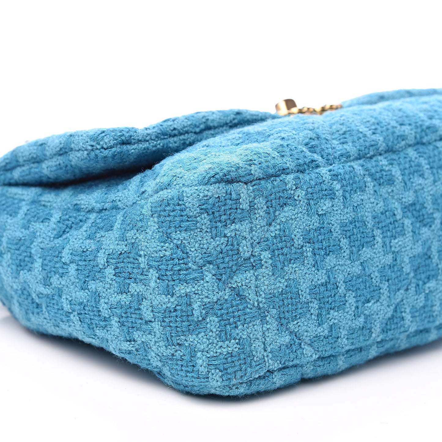 Tweed Quilted Medium 19 Flap Turquoise