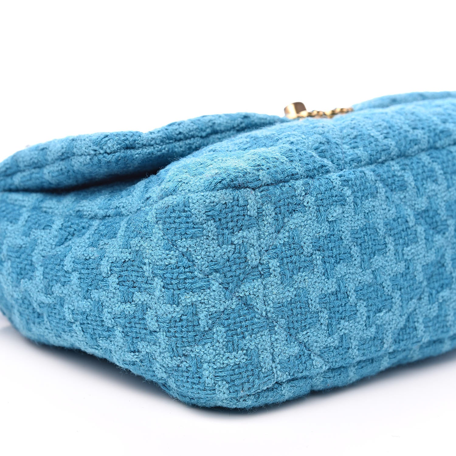 Chanel Tweed Quilted Medium 19 Flap Turquoise 8 of 10