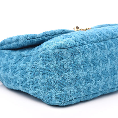 Chanel Tweed Quilted Medium 19 Flap Turquoise 8 of 10