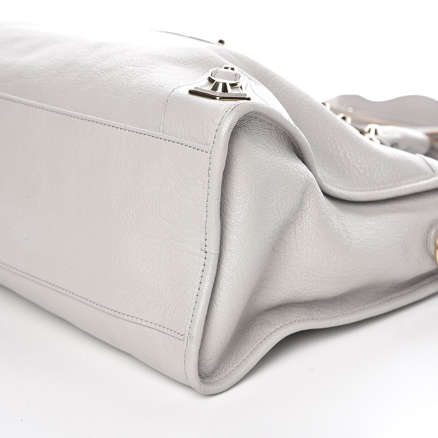 Chevre Gold Metallic Edge Hardware City Gris Perle