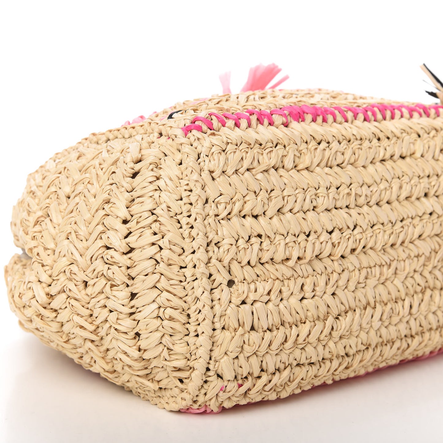 Raffia Woven Tote Naturale Rosa