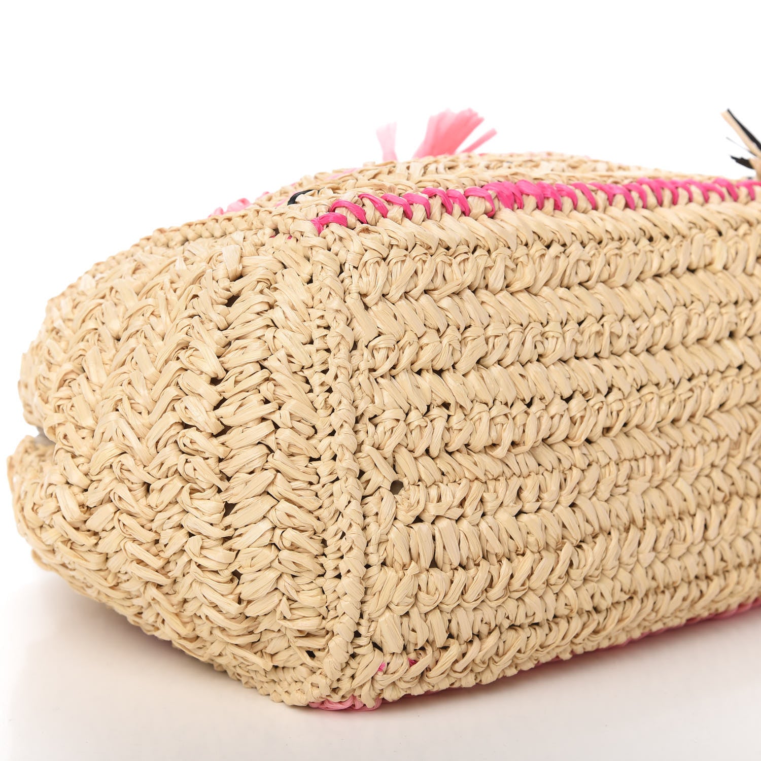 Prada Raffia Woven Tote Naturale Rosa 6 of 10