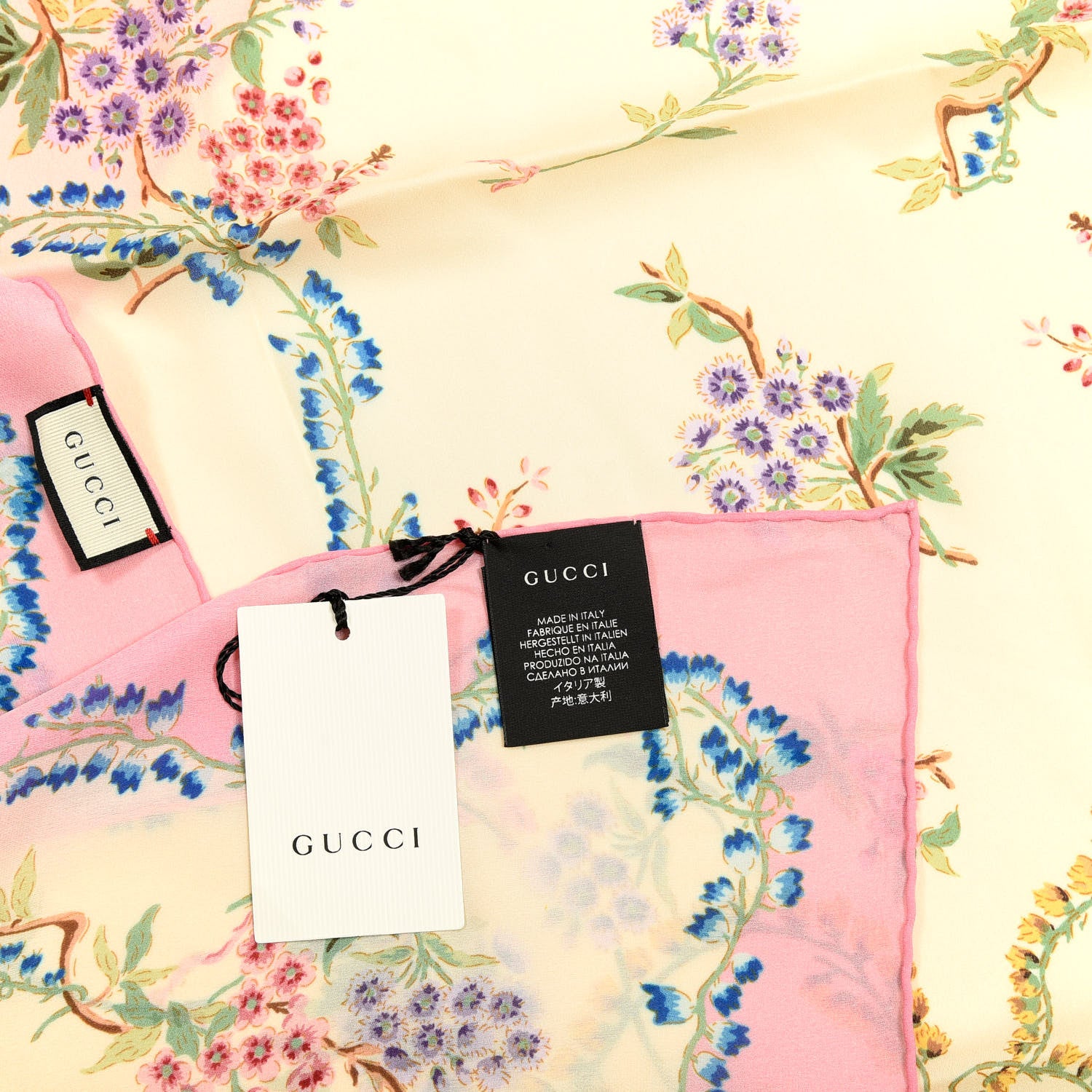 Gucci Silk Provence Scarf Ivory Pink 3 of 3