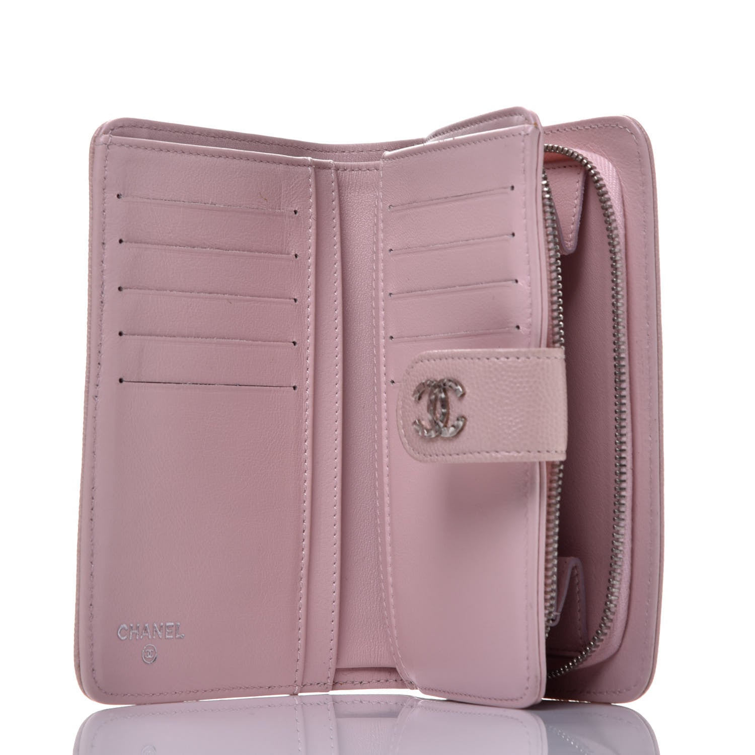 Chanel Caviar Sevruga Zip Pocket Wallet Light Pink 5 of 9