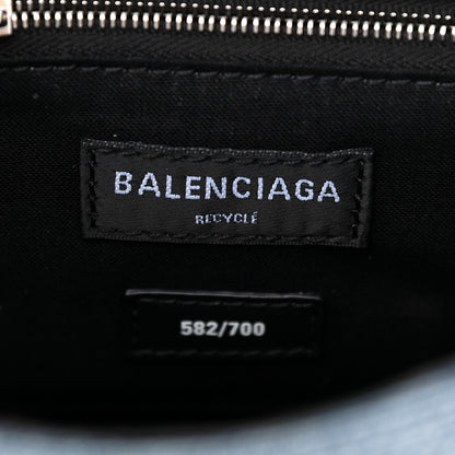 Balenciaga Denim Patchwork Small Hourglass Top Handle Bag Washed Blue 5 of 7