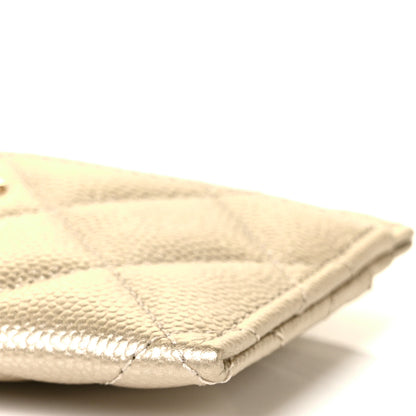 Chanel Metallic Caviar Quilted Card Holder Light Gold 10 of 11