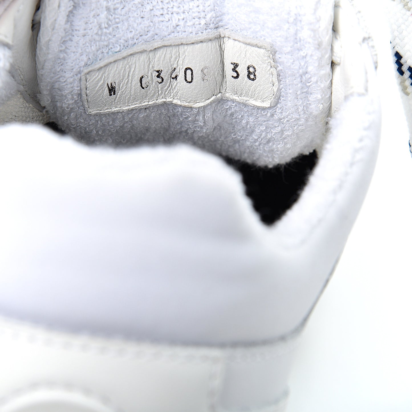 Calfskin Mesh Lycra Womens Logo Sneakers 38 White