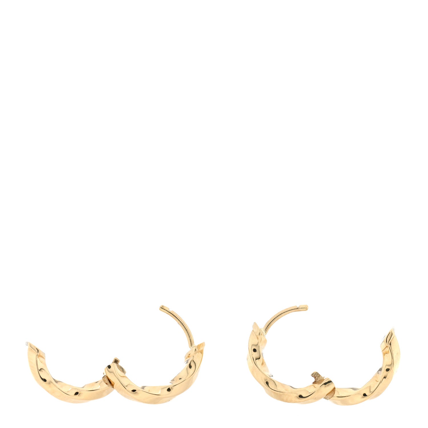 David Yurman Yellow Gold Cable Edge Huggie Hoop Earrings 3 of 4