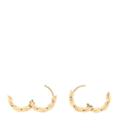 David Yurman Yellow Gold Cable Edge Huggie Hoop Earrings 3 of 4