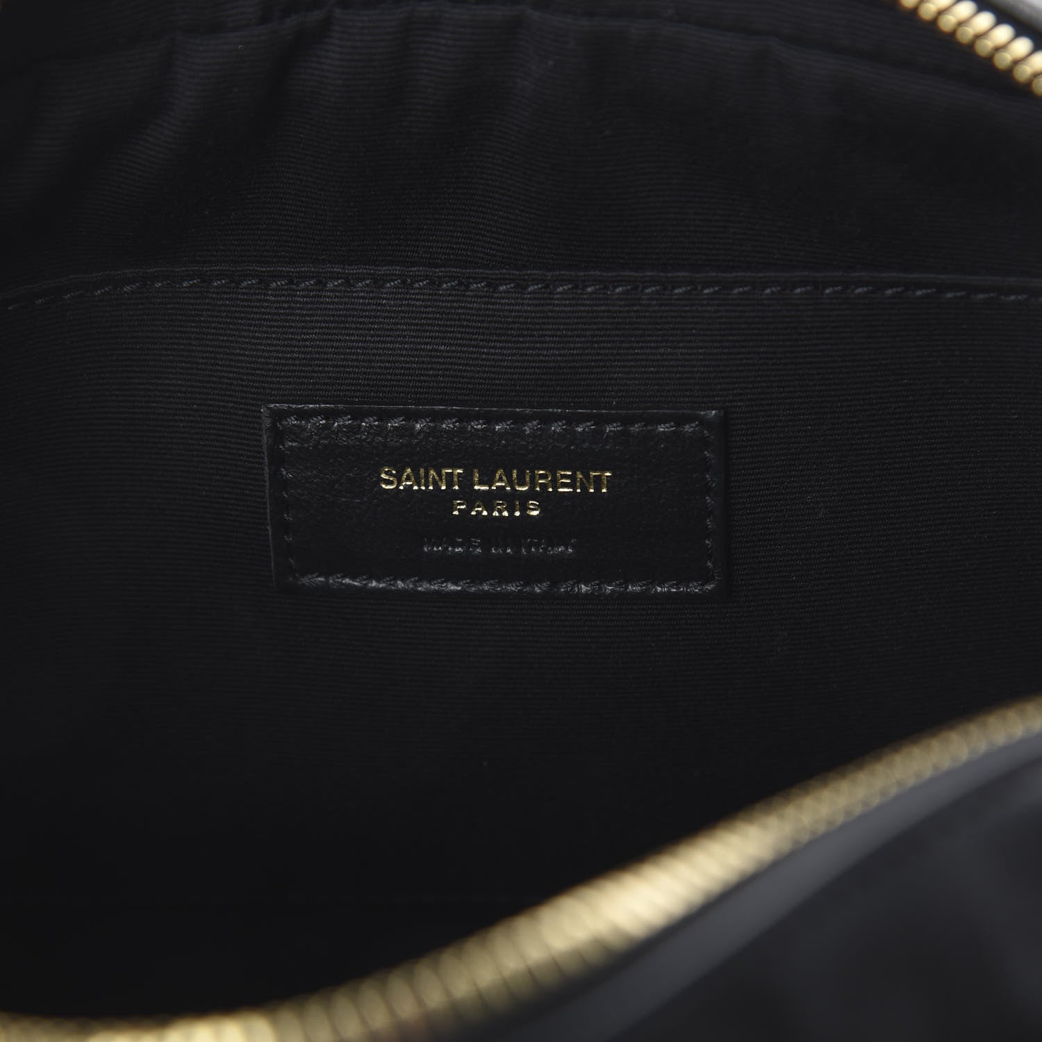 Saint Laurent Raffia Canvas Monogram Lou Camera Bag Beige Black 5 of 8