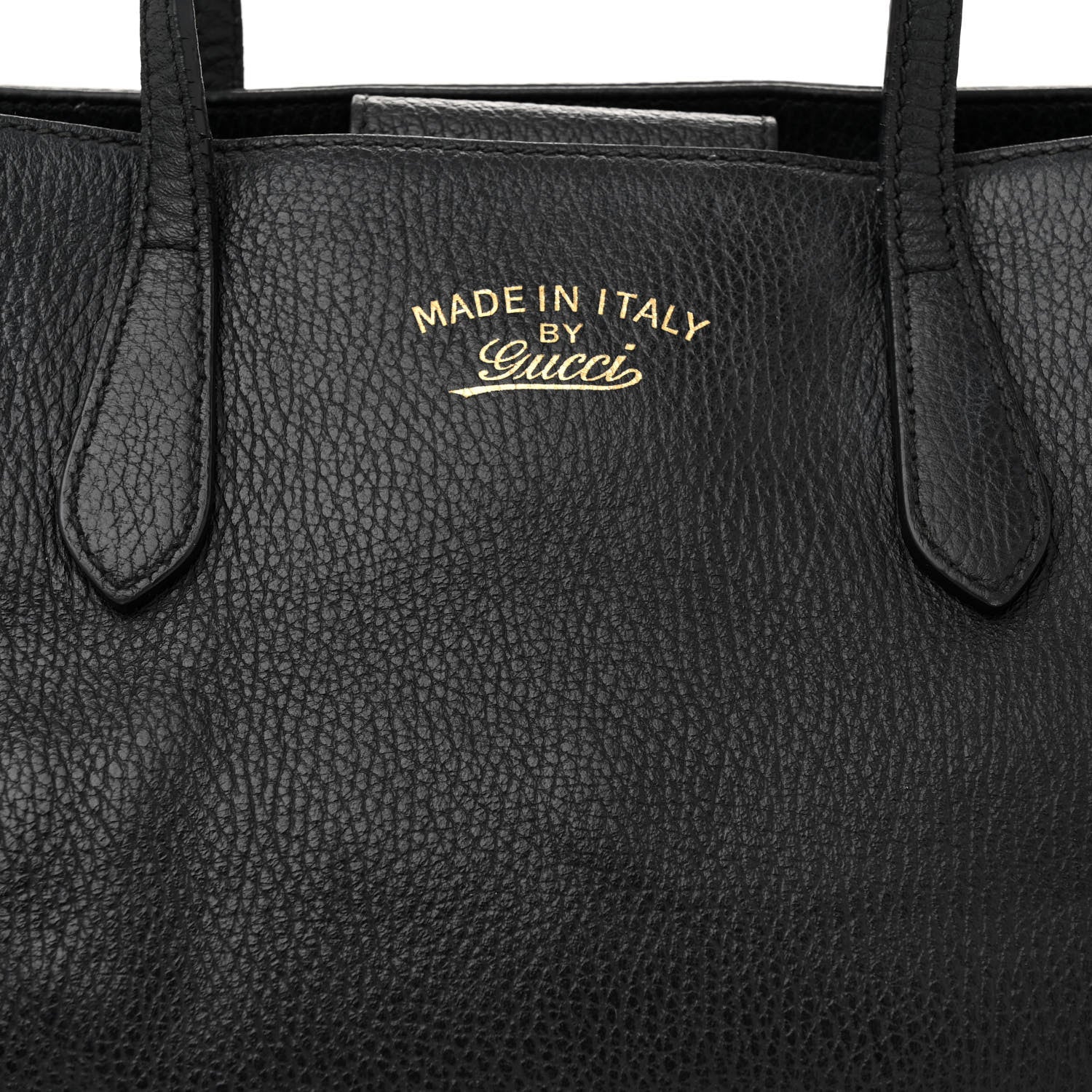Gucci Pebbled Calfskin Small Swing Tote Black 7 of 16