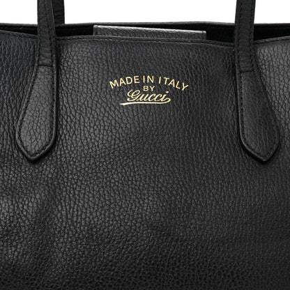Gucci Pebbled Calfskin Small Swing Tote Black 7 of 16