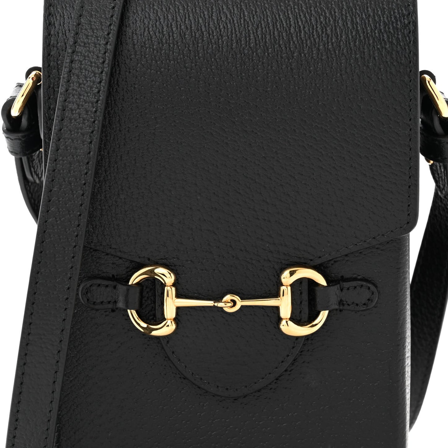 Dollar Calfskin Vertical Horsebit 1955 Crossbody Bag Black
