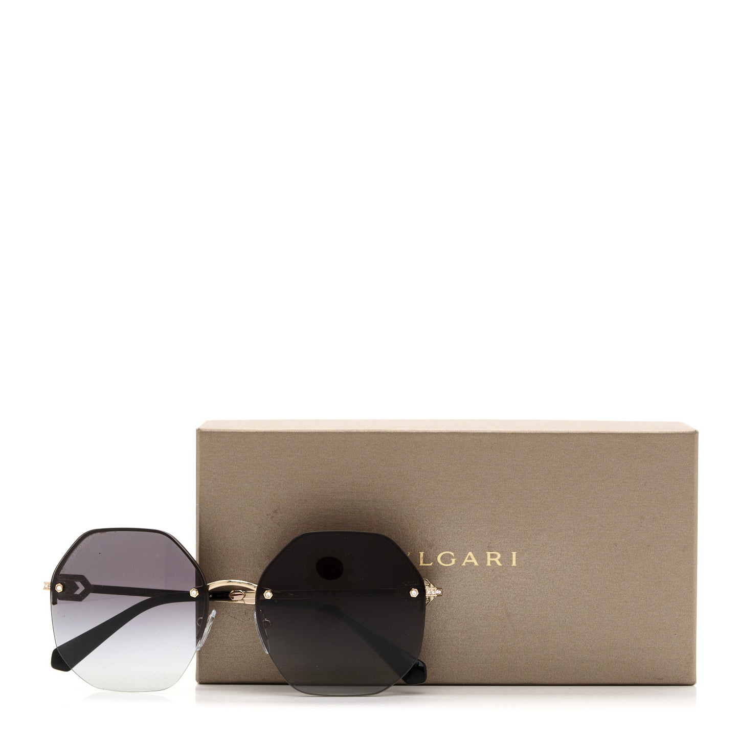 Metal Crystal 6122-B Sunglasses Gold