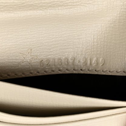 Gucci GG Supreme Monogram Azalea Calfskin Horsebit 1955 Card Case Wallet Beige Ebony Mystic White 7 of 9