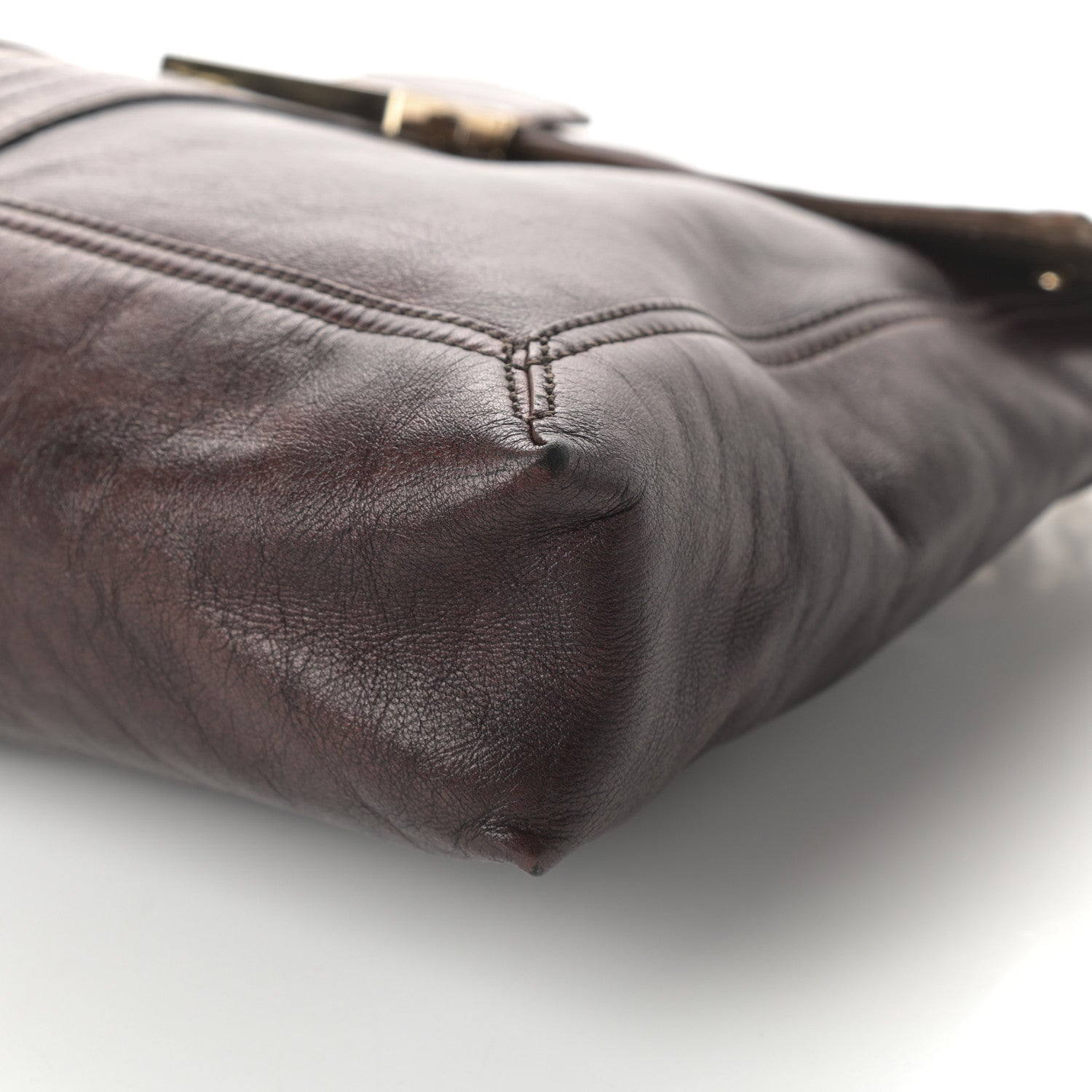 Fendi Vitello Acqua Maxi Baguette Shoulder Bag Dark Brown 10 of 10