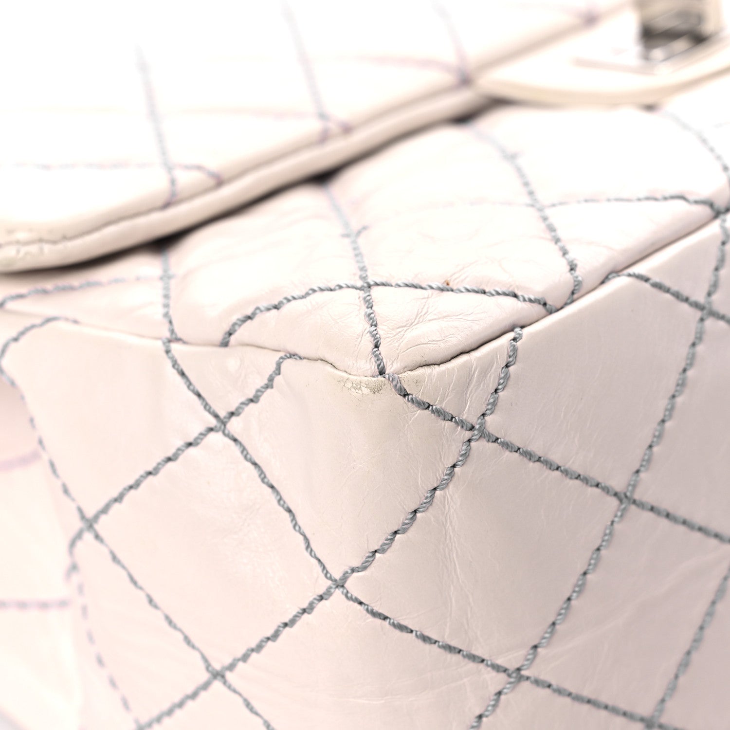 Chanel Calfskin Quilted Surpique 2.55 Reissue Flap White 8 of 16