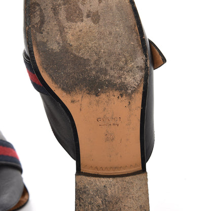 Gucci Calfskin Web Womens Peyton GG Slippers 35 Black 8 of 11