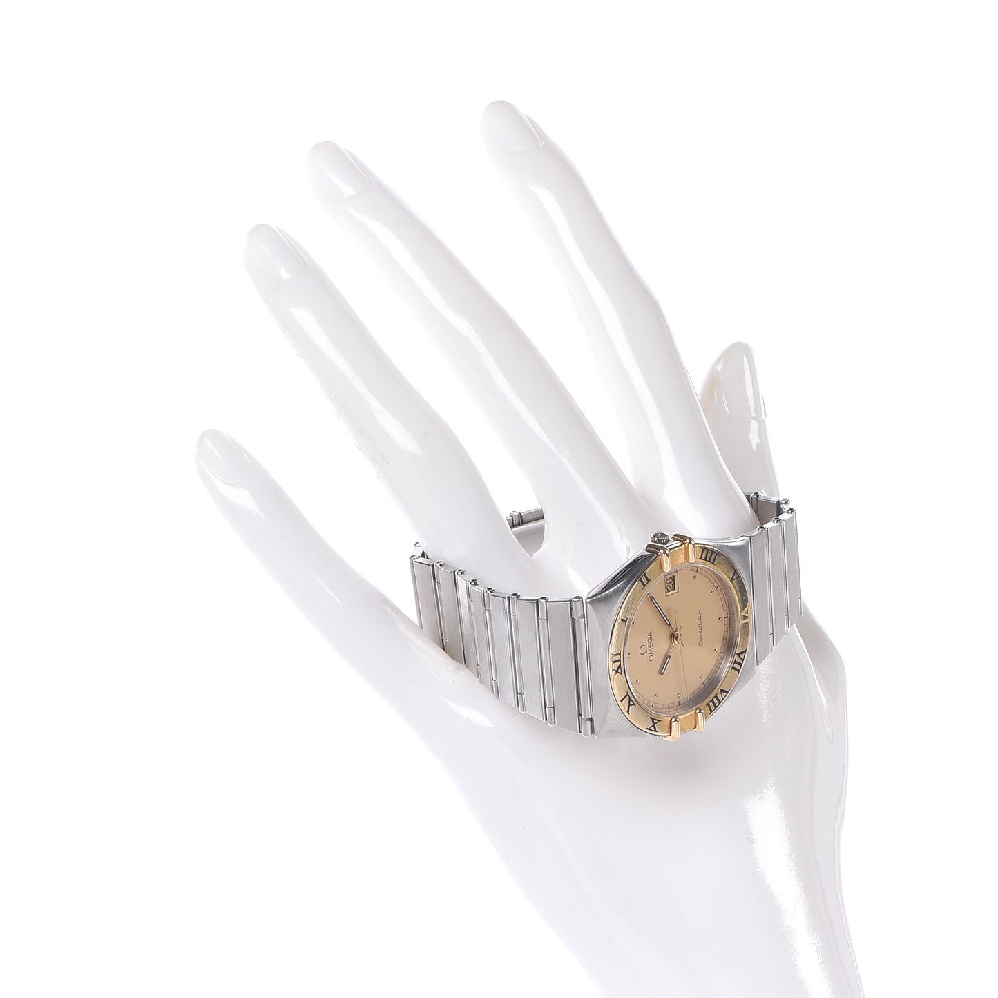 Stainless Steel 18K Yellow Gold 33mm Constellation Quartz Watch Champagne 396.1075