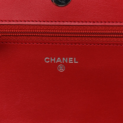 Chanel Caviar Quilted Boy Wallet On Chain WOC Red 6 of 12