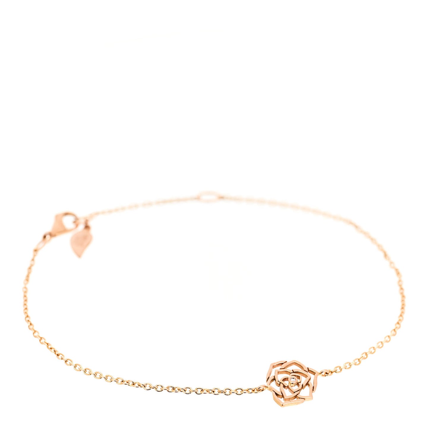 18K Rose Gold Diamond Rose Bracelet