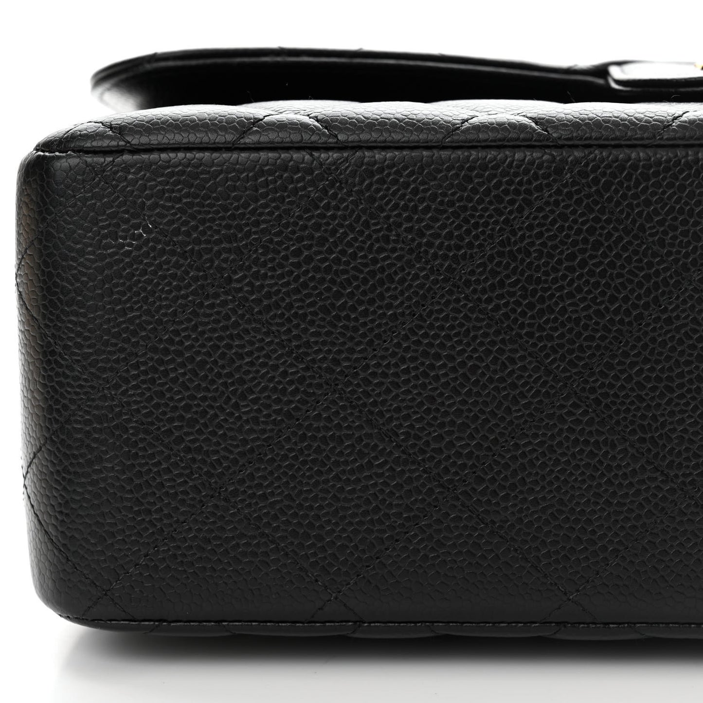 Caviar Quilted Jumbo Double Flap Black