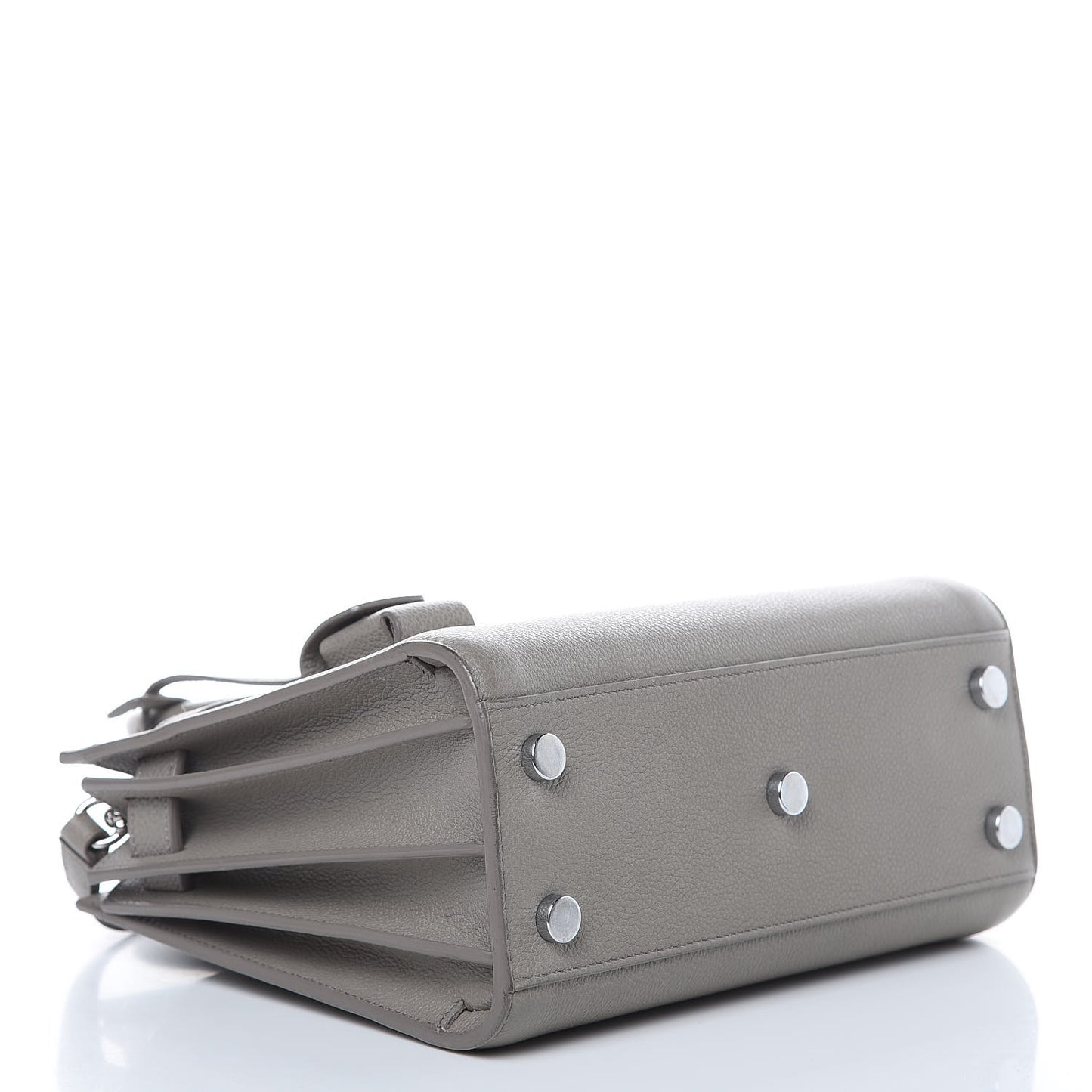 Grained Calfskin Nano Sac De Jour Gray