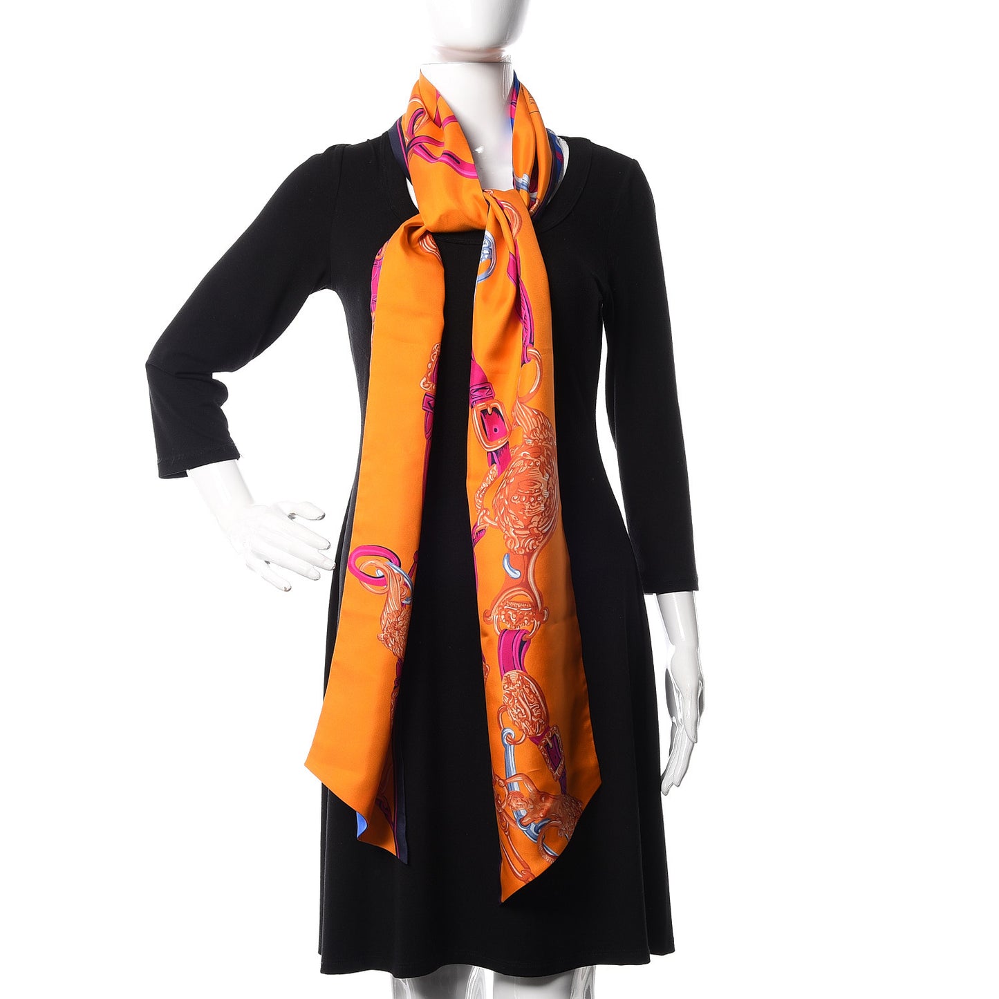 Silk Brides De Gala Maxi Twilly Orange Bleu Electrique Fuchsia