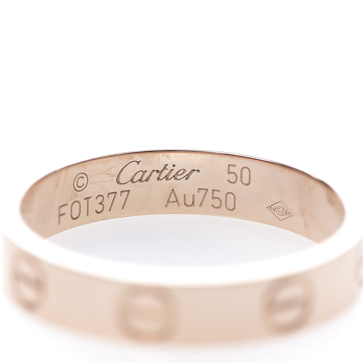 18K Pink Gold 3.5mm LOVE Wedding Band Ring 50 5.25