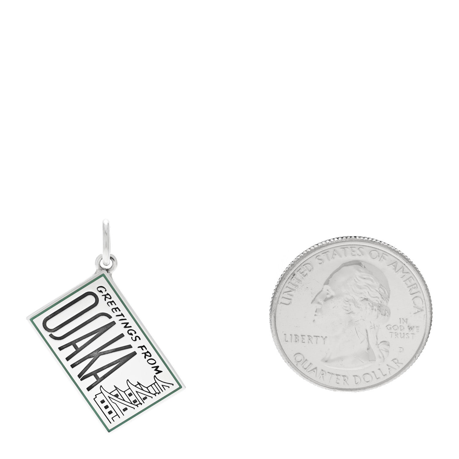 Tiffany Sterling Silver Enamel Osaka Postcard Charm Blue 2 of 5