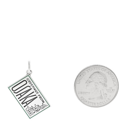Tiffany Sterling Silver Enamel Osaka Postcard Charm Blue 2 of 5