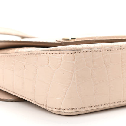 Givenchy Calfskin Crocodile Embossed Mini Nobile Shoulder Bag Nude Pink 7 of 9