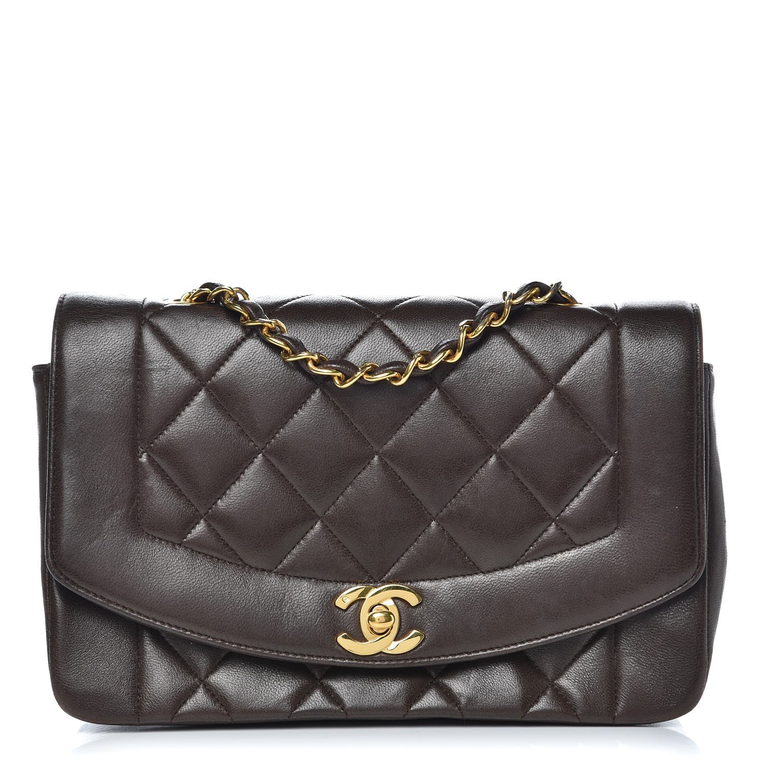 Chanel Lambskin Quilted Small Single Flap Brown 1 of 15