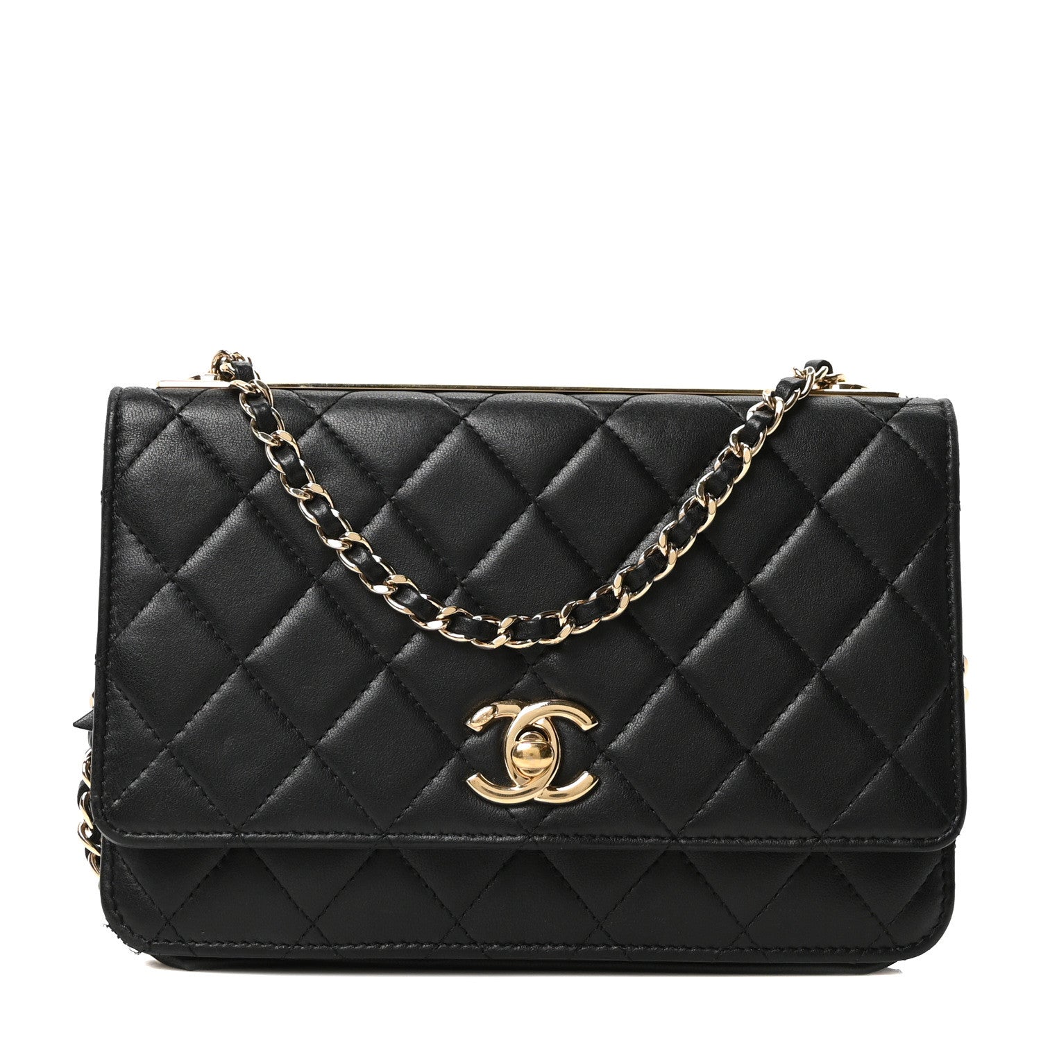 Chanel Lambskin Quilted Trendy CC Wallet On Chain WOC Black 1 of 11