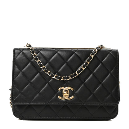 Chanel Lambskin Quilted Trendy CC Wallet On Chain WOC Black 1 of 11