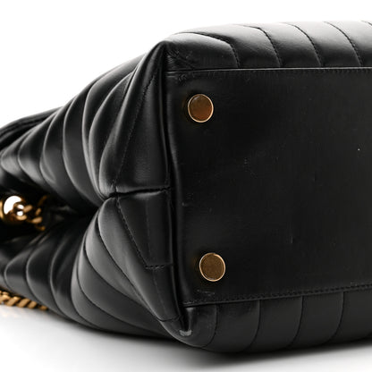 Saint Laurent Calfskin Y Quilted Monogram Large Loulou Chain Satchel Black 9 of 10