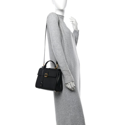 Saint Laurent Shiny Calfskin Le Fermoir Top Handle Bag Small Black 2 of 13