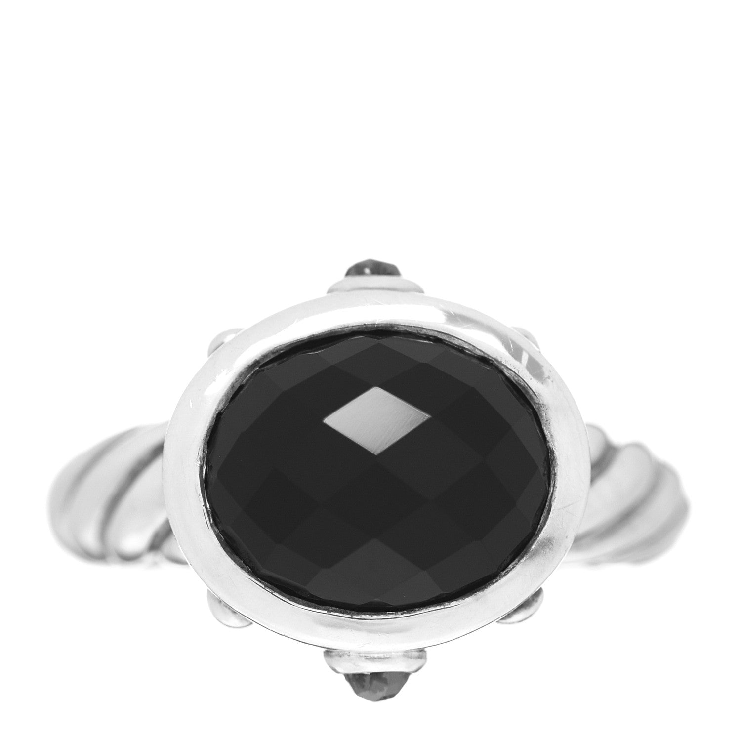 David Yurman Sterling Silver Onyx Hematite Renaissance Ring 54 7 1 of 5