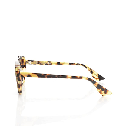 Christian Dior Abstract Square Mirrored Sunglasses Spotted Havana Green 2 of 5