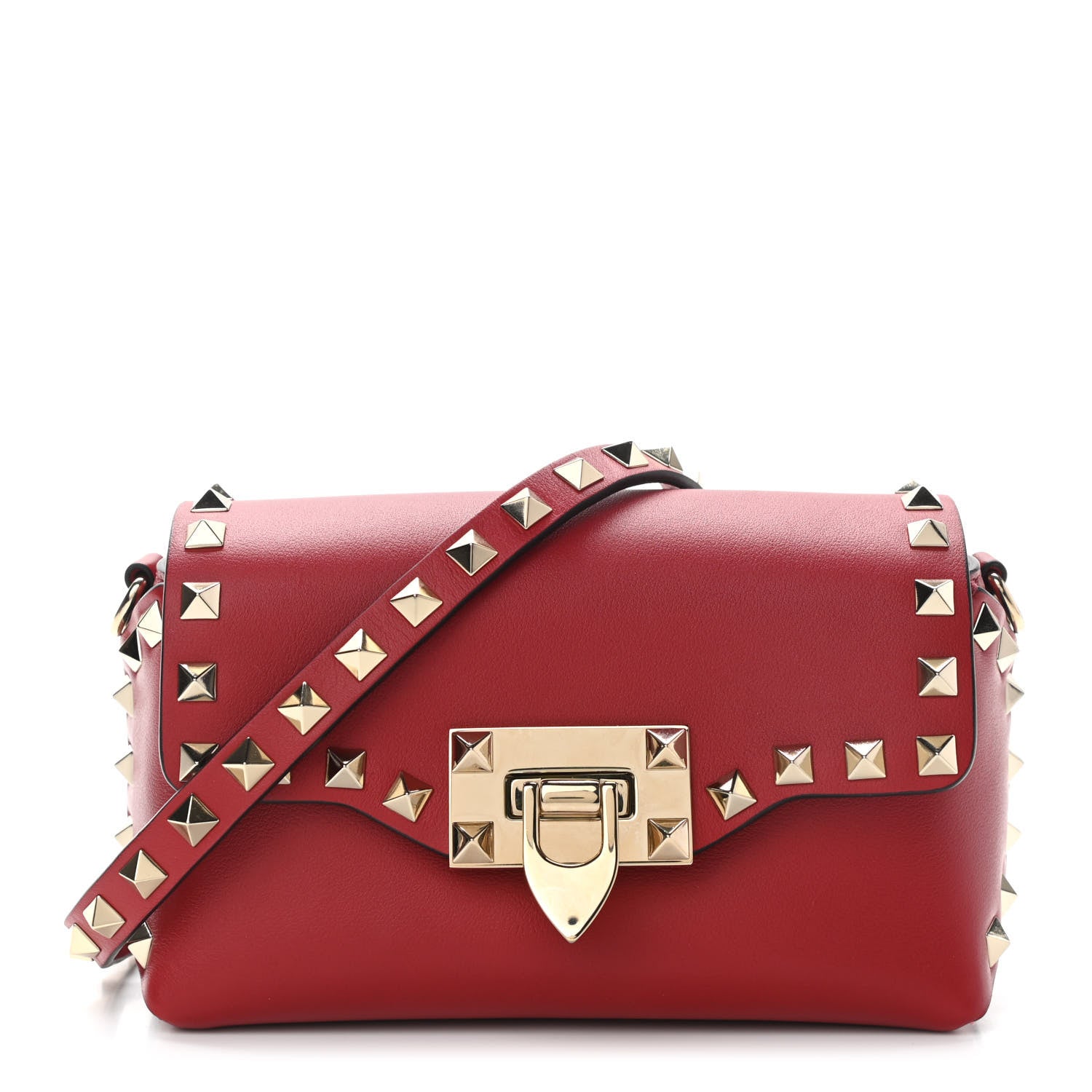 Valentino Garavani Vitello Mini Rockstud Crossbody Bag Rosso Valentino 1 of 9