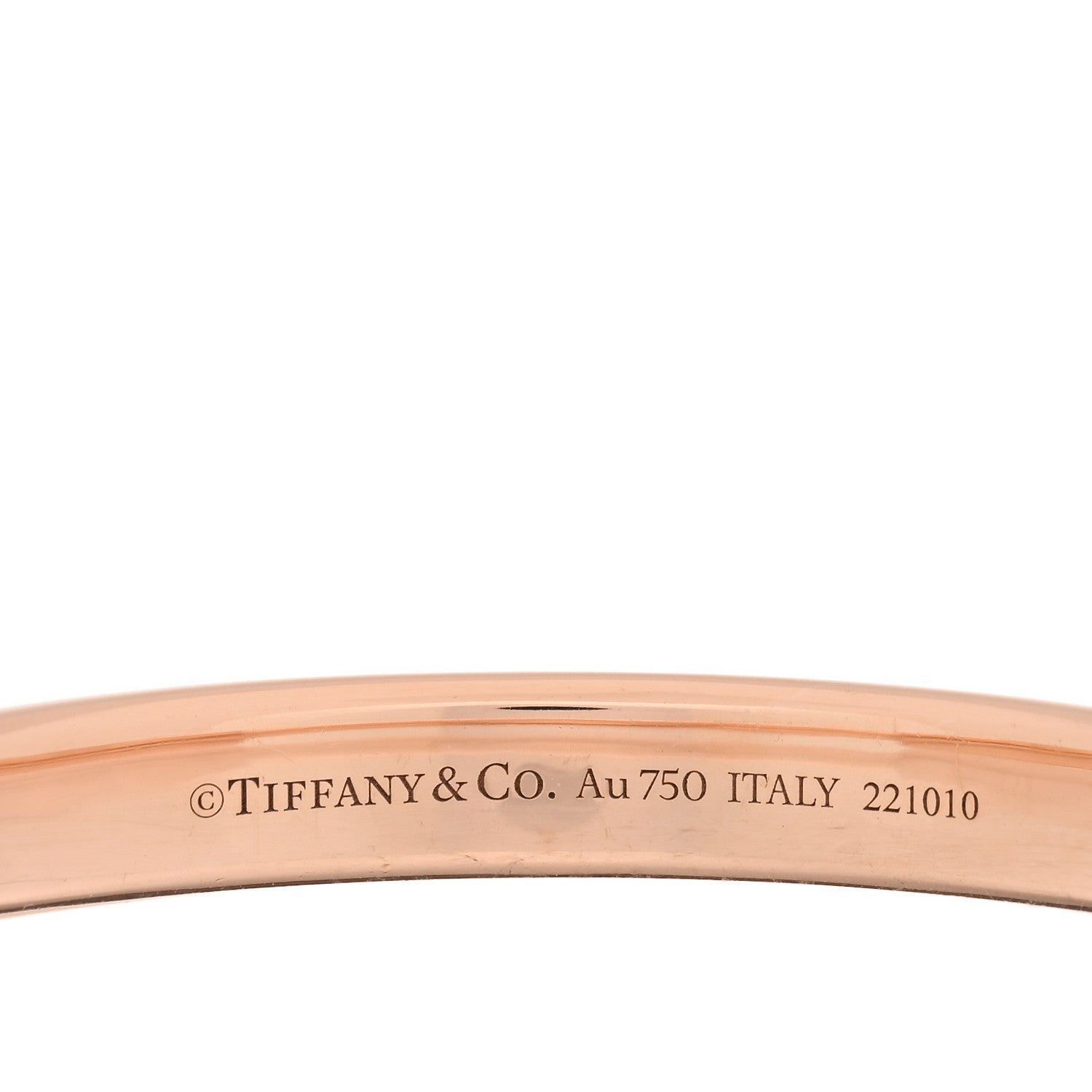 Tiffany 18K Rose Gold Tiffany Lock Bangle Bracelet 3 of 5