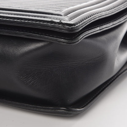 Chanel Calfskin Chevron Quilted Large Boy Flap Black 8 of 10