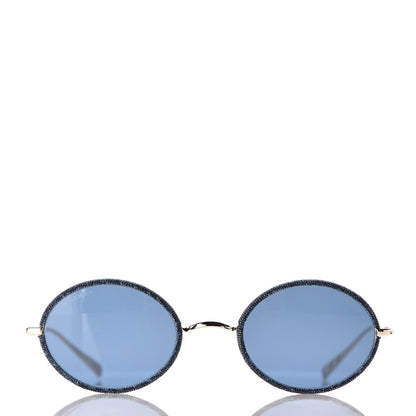 Chanel Metal Denim Oval Sunglasses 4248-J Gold Dark Blue 2 of 9