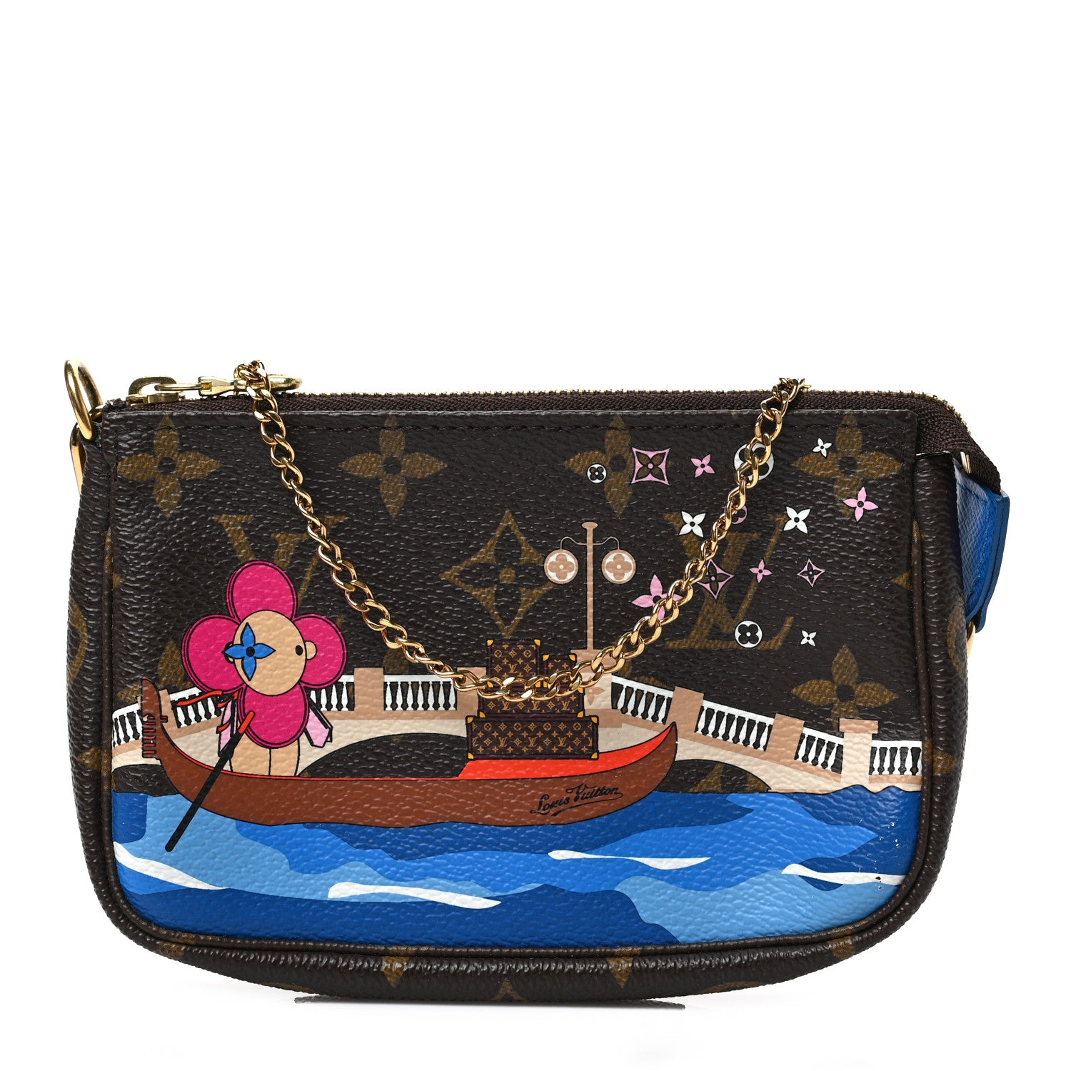 Louis Vuitton Monogram 2019 Christmas Animation Mini Venice Pochette Accessories Blue 1 of 8