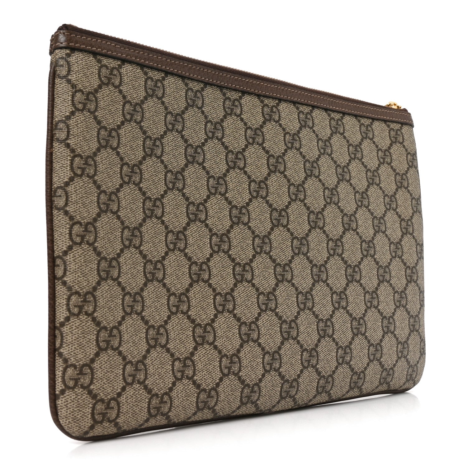 Gucci GG Supreme Monogram Large Ophidia Pouch Clutch Brown 3 of 11